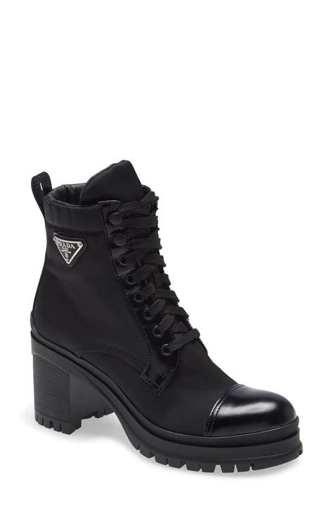 patent leather boots prada|prada block heel combat boots.